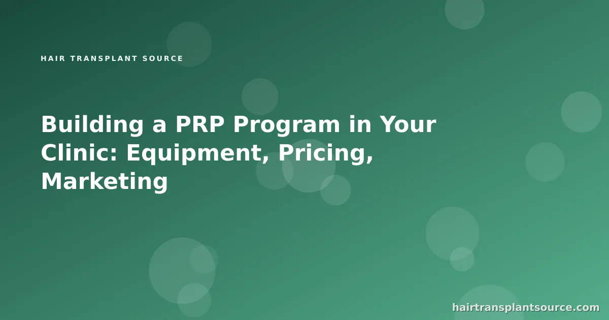 PRP service launch setup with centrifuge, kits, and protocol documentation in a hair clinic