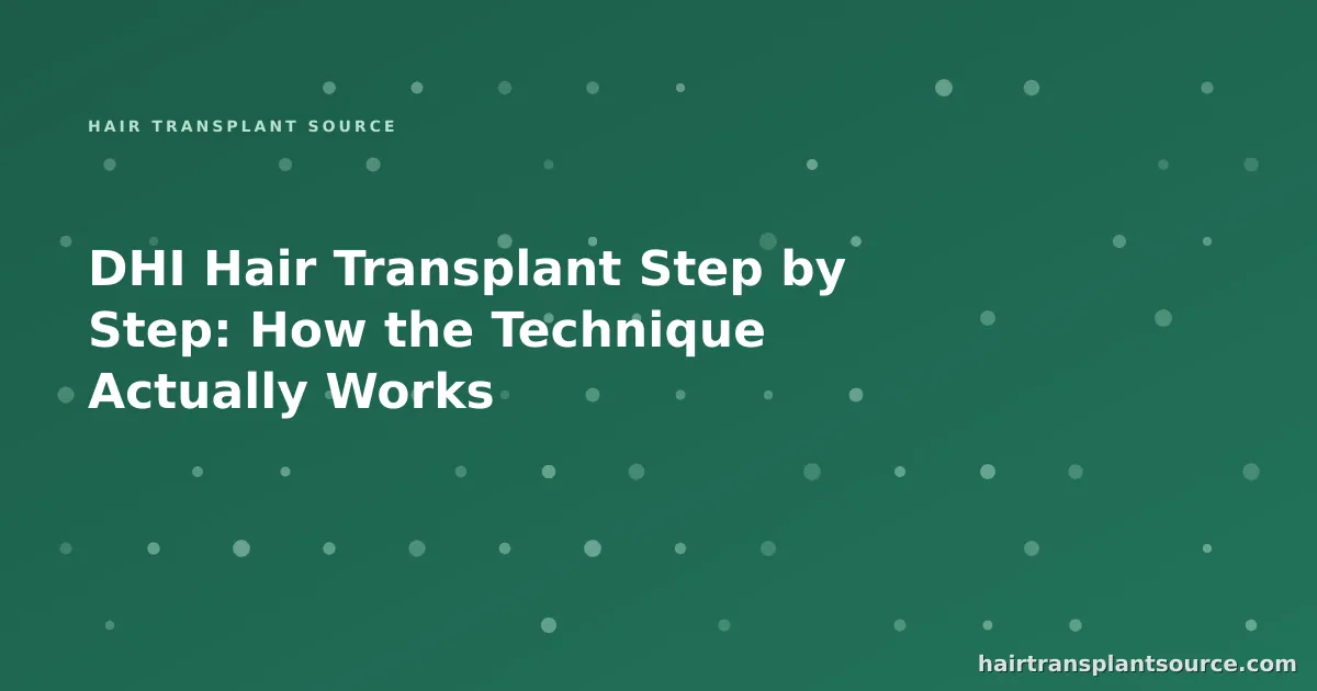 DHI hair transplant procedure showing Choi implanter pen during single-motion graft placement