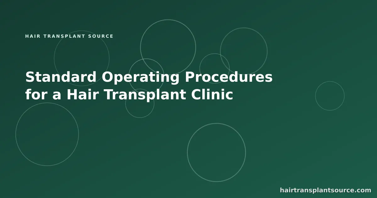 Hair transplant clinic SOP documentation showing clinical and operational procedures